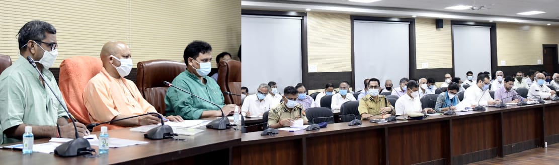 मुख्यमंत्री ने जनपद वाराणसी में विकास कार्यों एवं कानून व्यवस्था की समीक्षा की