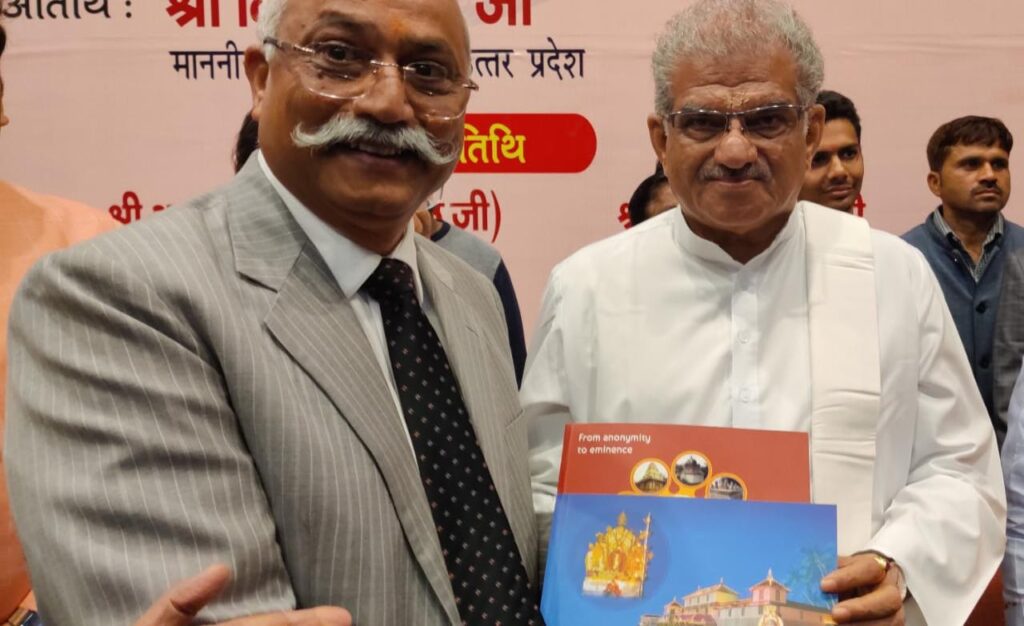 Lucknow :JP Singh President Of Sanskrit Bharti Trust Awadh Prant Congratulated Veerendra Heggade As He Is Nominated For Rajya Sabha