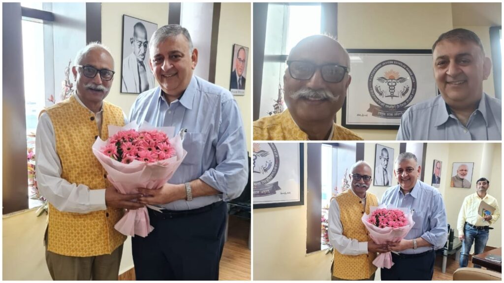 <em>अध्यक्ष संस्कृत भारती न्यास अवध प्रान्त जे. पी.सिंह ने अटल बिहारी चिकित्सा विश्वविद्यालय के नवनियुक्त कुलपति से की शिष्टाचार भेंट</em>