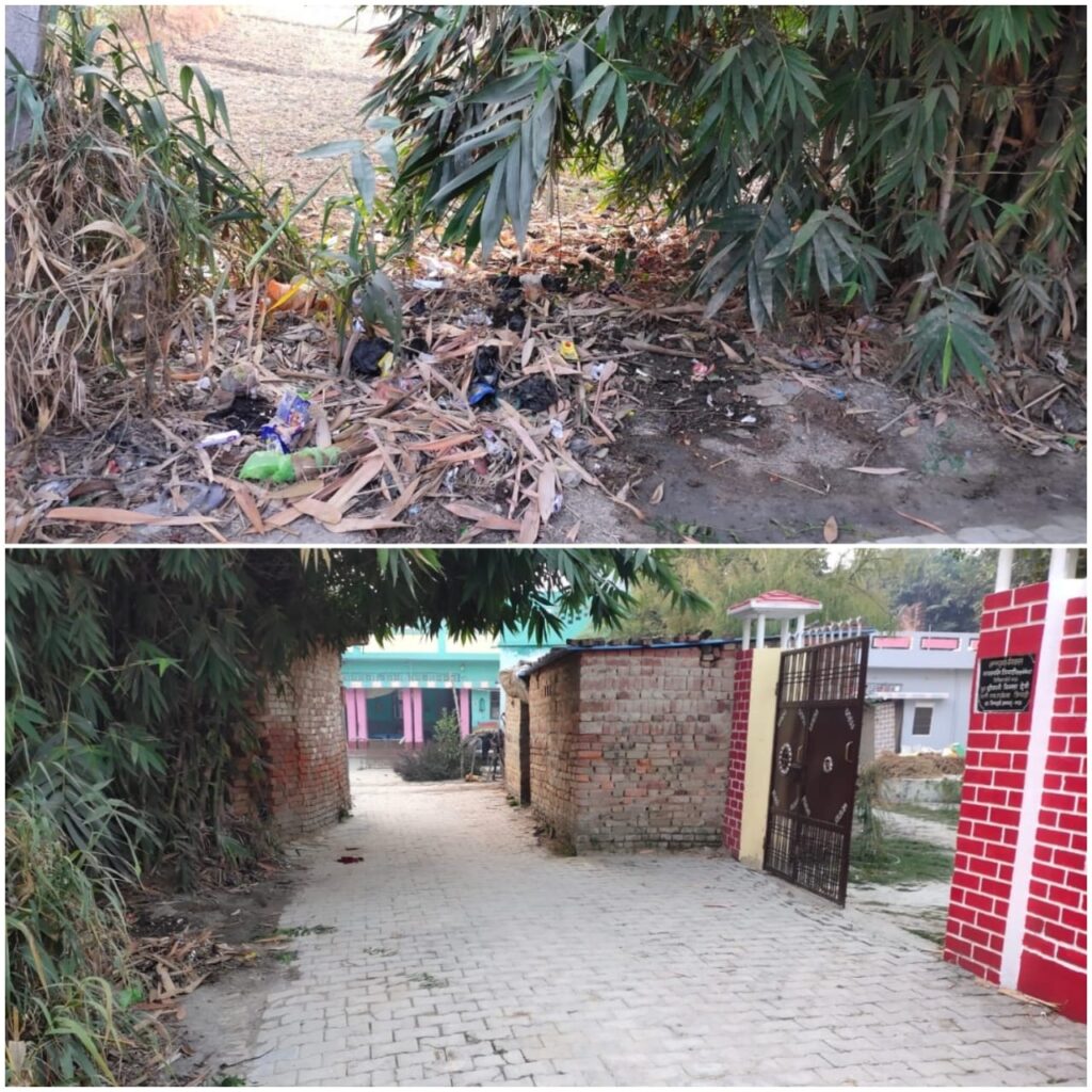 मुख्य दरवाजे के सामनें लोग फेंकते हैं कूड़ा, सफाई कर्मचारी नहीं दे रहे ध्यान