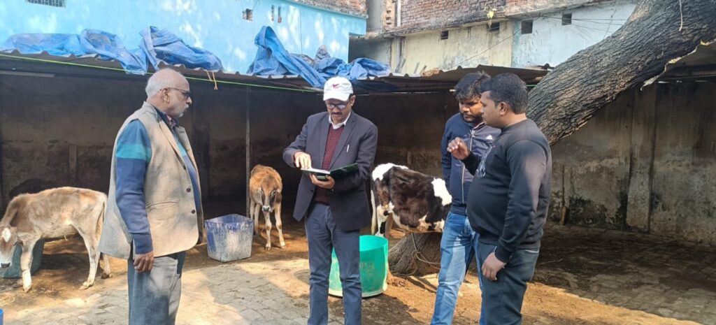 एसडीएम ने अस्थायी गौशाला का निरीक्षण किया