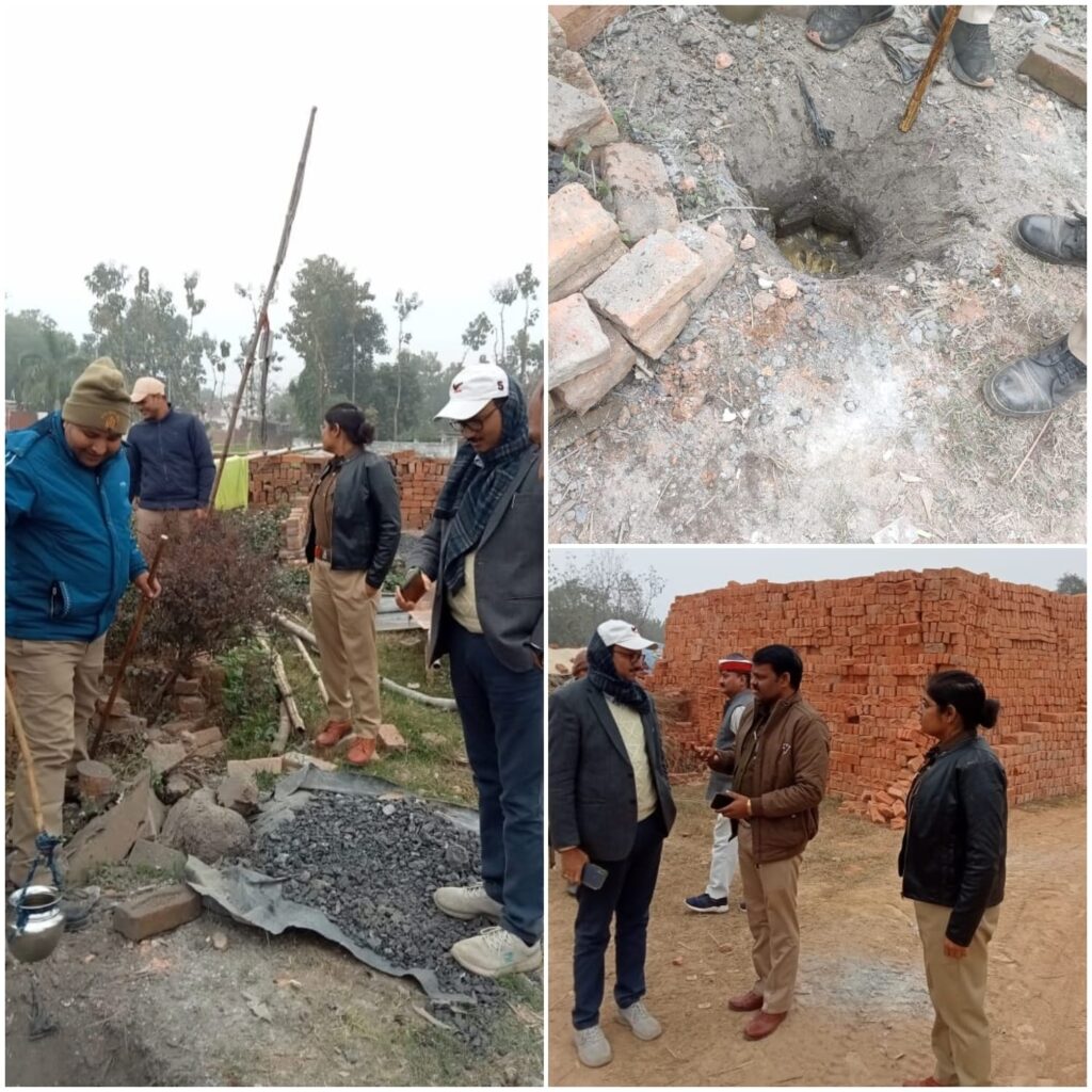 ईट भट्ठे पर आबकारी विभाग की छापेमारी से मचा हड़कंप, 200 लीटर लहन नष्ट