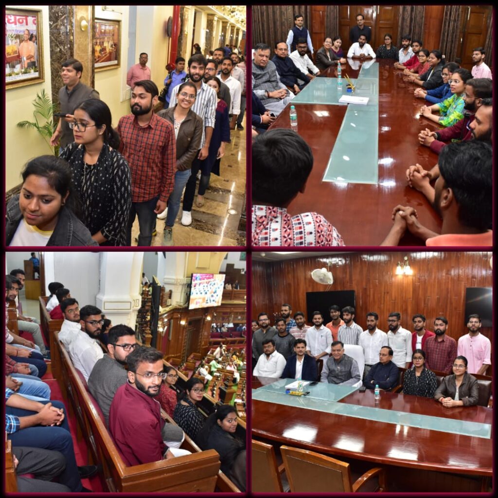 लखनऊ यूनीवर्सिटी व  रामस्वरूप मेमोरियल यूनीवर्सिटी के छात्र छात्राओं ने विधानसभा की कार्यवाही देखी