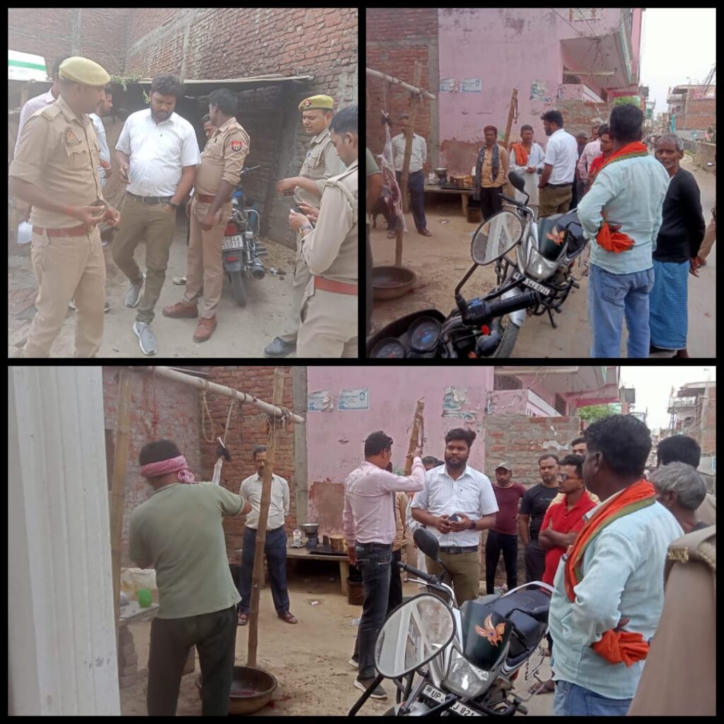 नवरात्रि से पूर्व थानाध्यक्ष ने मांस की दुकानों पर की कार्रवाई