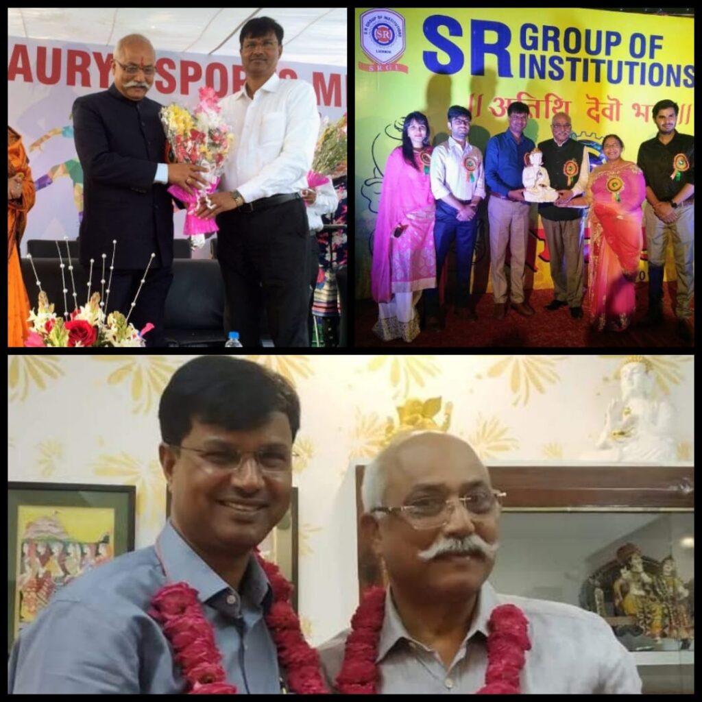 President of Sanskrit Bharati Nyas congratulates Director of S.R. College on improved ranking