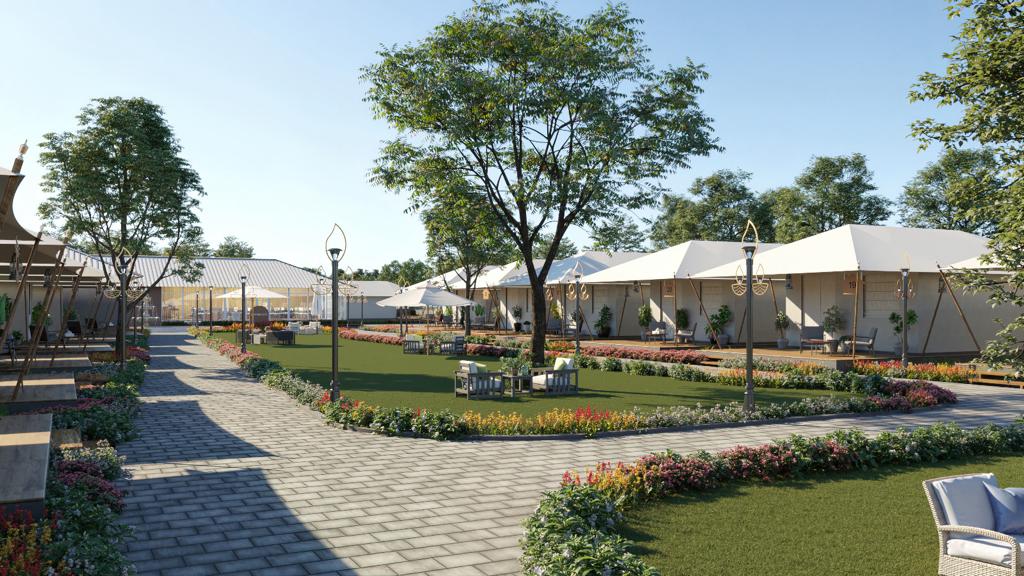 आगन्तुकों की सेवा के लिए तीर्थ क्षेत्र ट्रस्ट की टेंट सिटी तैयार