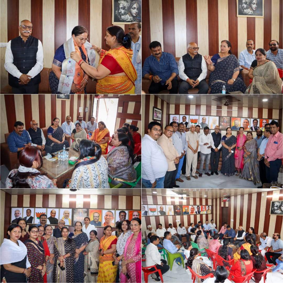 राजनाथ सिंह के एतिहासिक नामंकन व हैट्रिक पारी के लिए वार्ड वार्ड जन जागरण अभियान को दिशा देने निकलीं सुषमा खर्कवाल-जितेन्द्र प्रताप सिंह