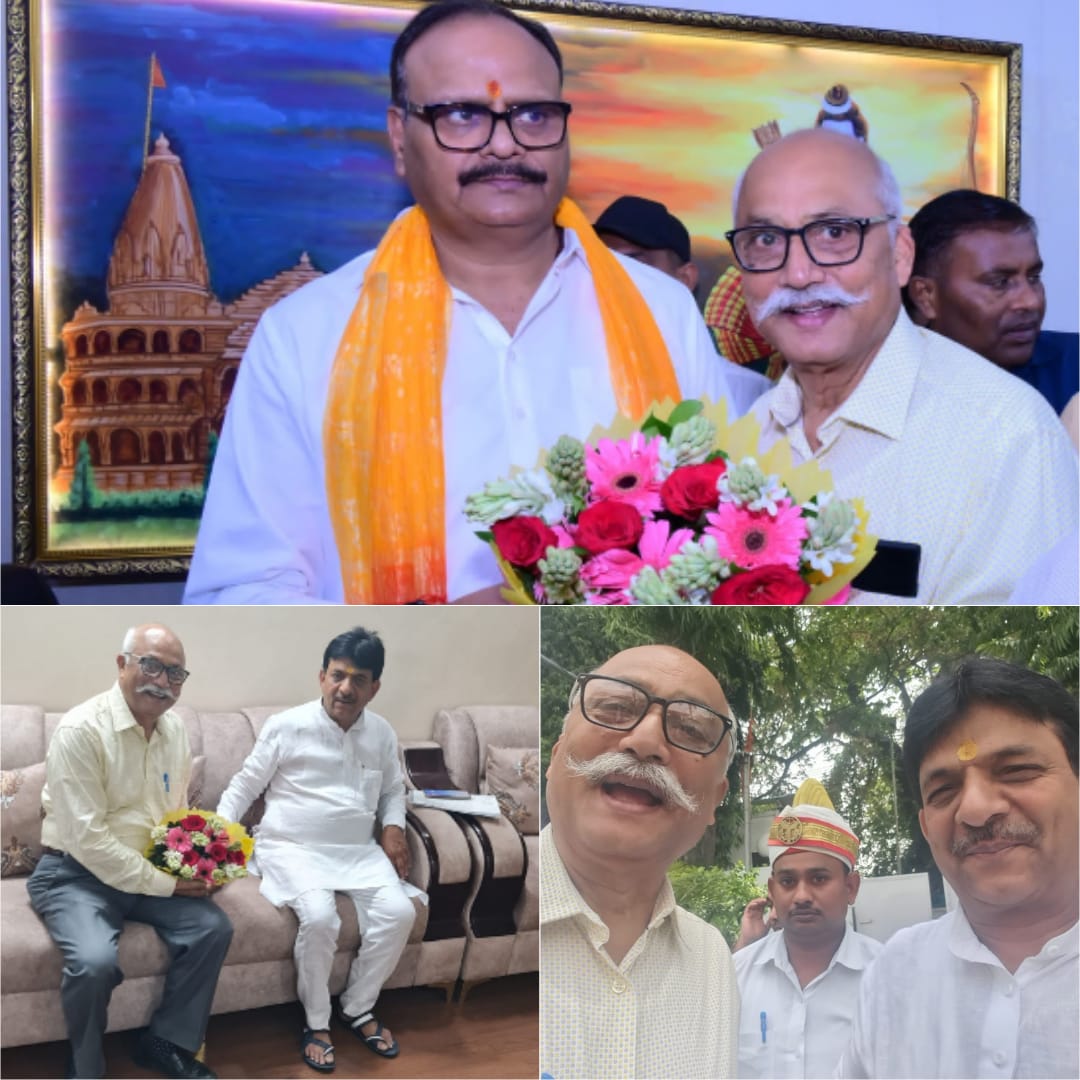 जितेन्द्र प्रताप सिंह अध्यक्ष संस्कृतभारतीन्यास अवधप्रान्त की शिष्टाचार भेंट