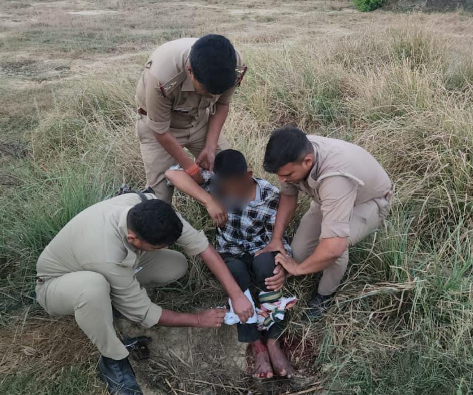 दोहरे हत्याकांड का पचास हजार इनामियां अपराधी पुलिस मुठभेड़ में घायल