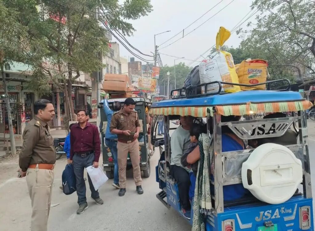 मधुबन पुलिस के द्वारा यातायात नियमों के उल्लंघन पर बड़ी कार्रवाई