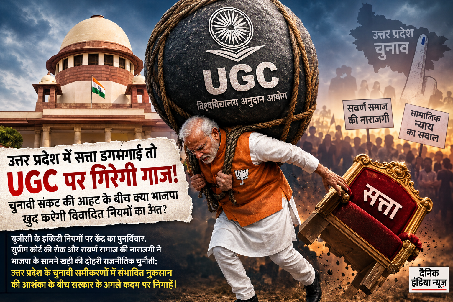 उत्तर प्रदेश में सत्ता डगमगाई तो UGC पर गिरेगी गाज! चुनावी संकट की आहट के बीच क्या भाजपा खुद करेगी विवादित नियमों का अंत?